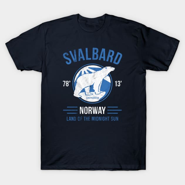 Svalbard Polar Bear under the Midnight Sun - Norway T-Shirt by IncognitoMode